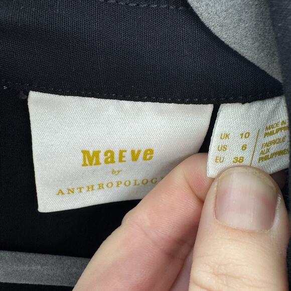 Maeve by Anthropologie The Colette Wrap Jumpsuit Sz 6 Black Wide Leg *No Belt - Picture 9 of 16